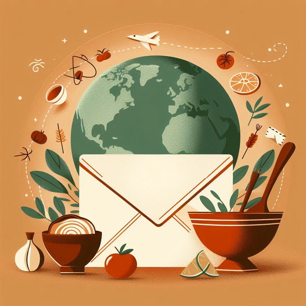 Illustration of the Cuisine Around the Globe newsletter